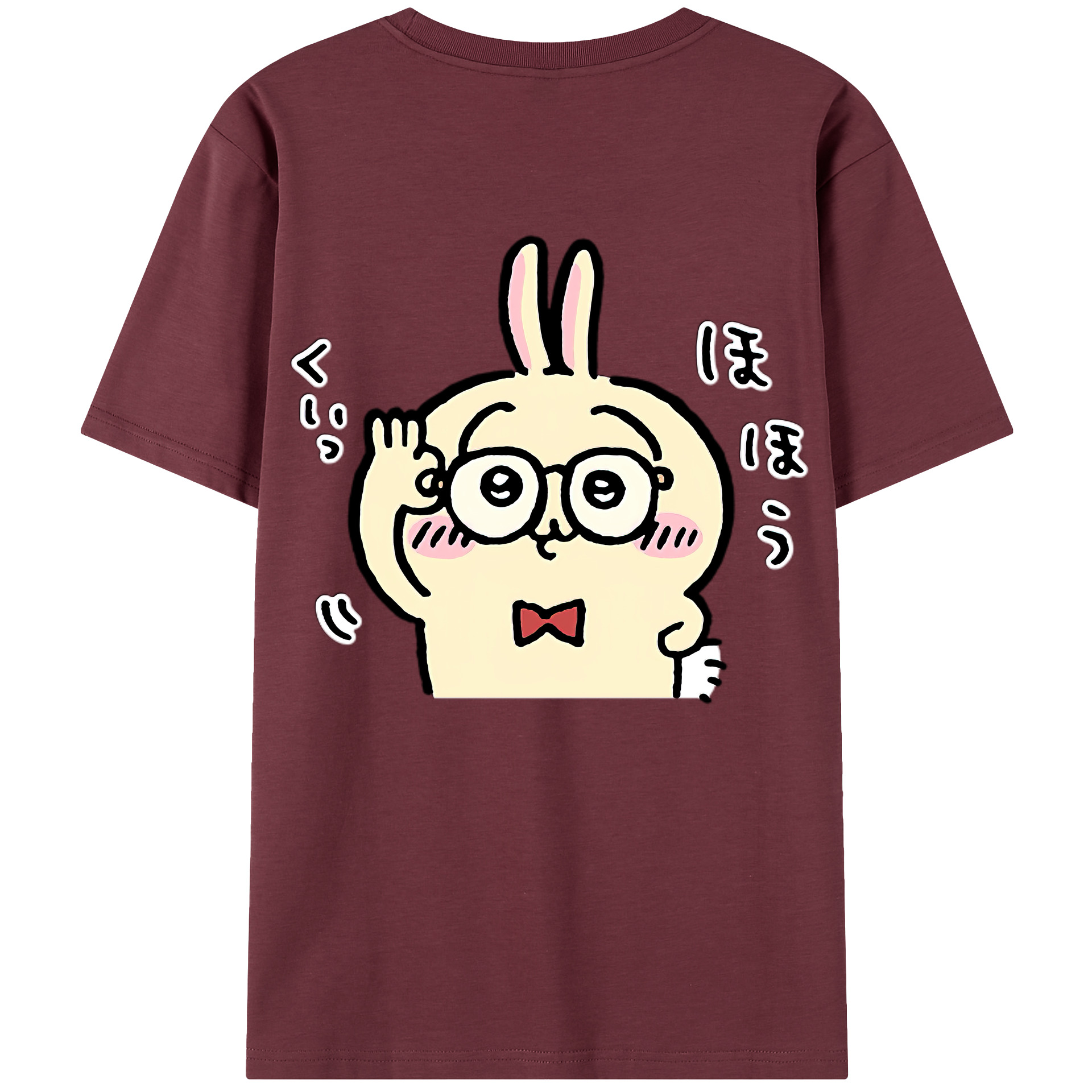 （画像用） ちいかわ うさぎ Chii-kawa usagi 綿100％半袖Tシャツ（背面プリント）